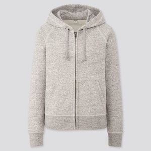 UNIQLO Grey Classic Zip-Up Hooded Sweatshirt